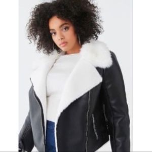 faux fur trim jacket